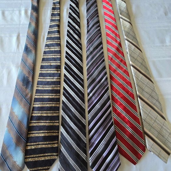 Variety Lot of 6 Different Men's Neck Ties - Picture 2 of 12